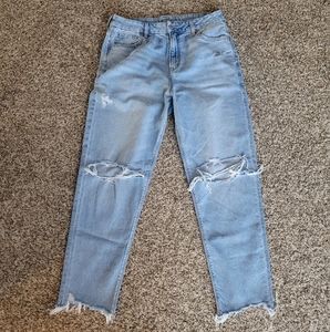 NWOT American Eagle striped curvy mom jeans